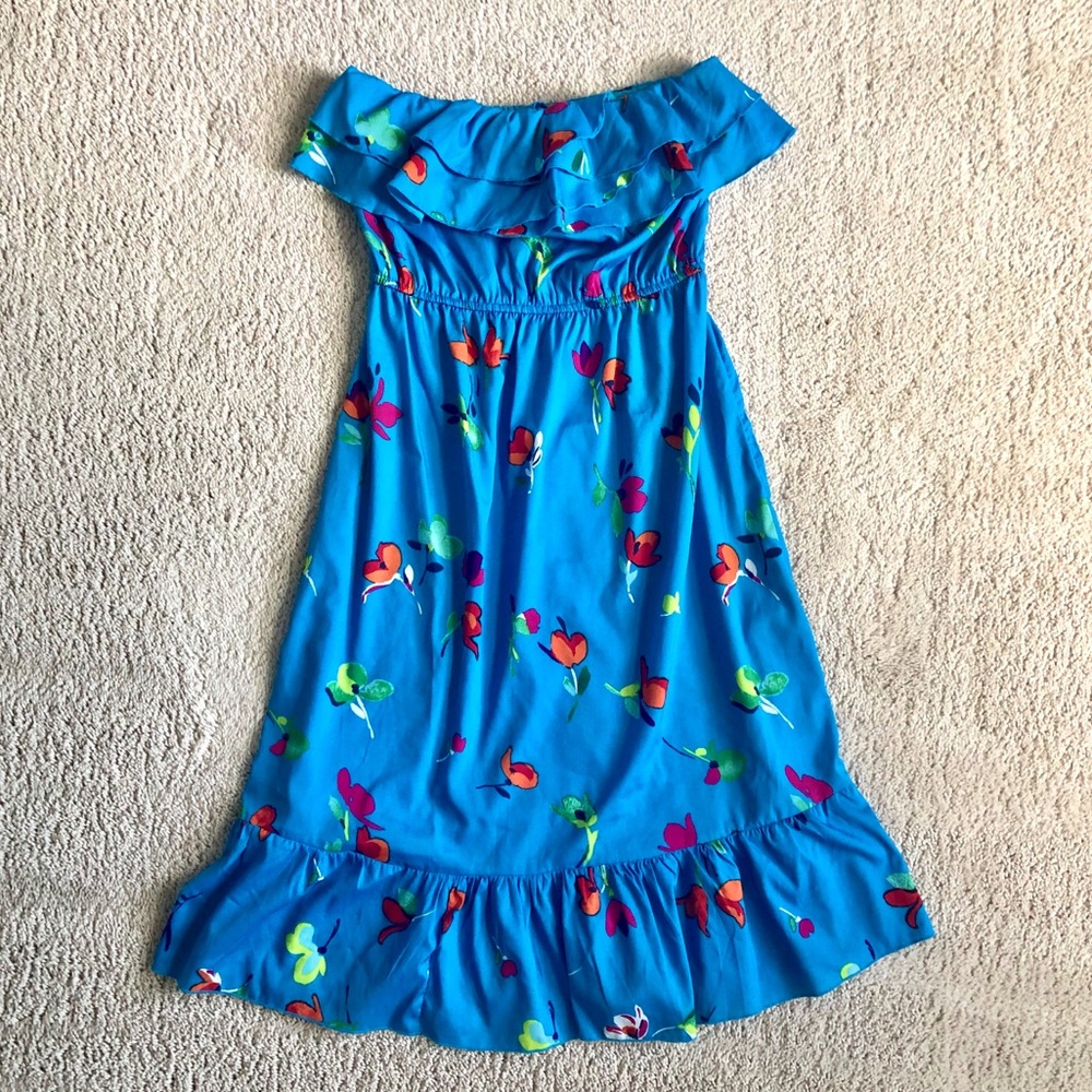 Floral strapless dress